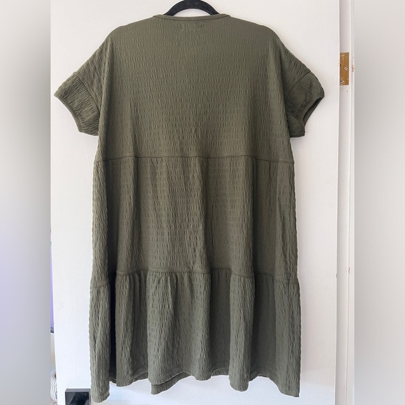 NWT Madewell Dress Size Small green Resourced Crinkle knit tiered‎ Mini Classic - Picture 6 of 10